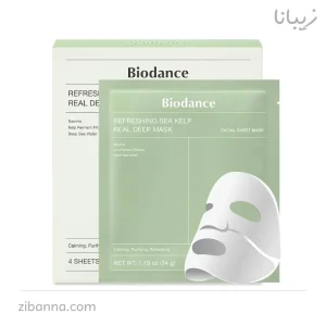 ماسک صورت ورقه ای ضدجوش و کنترل چربی بایودنس(سبز)