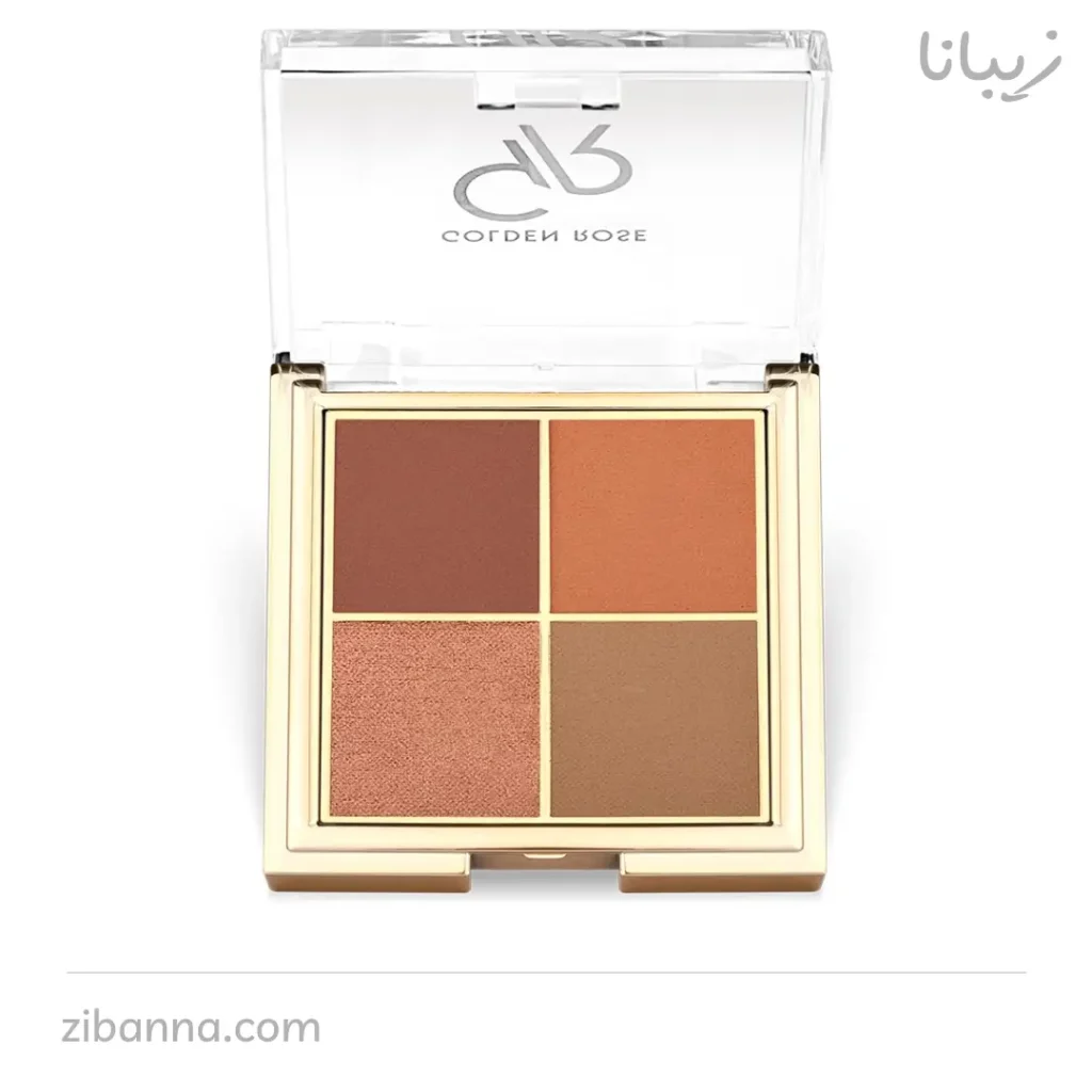 پالت سایه چشم 4 رنگ گلدن رز Quattro | مات و براق