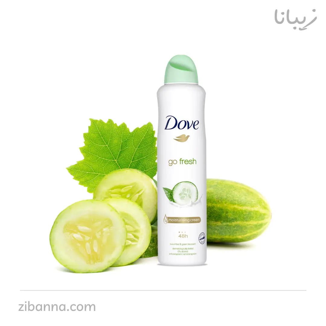 dove-go-fresh-cucumber-green-tea-250ml-uk اسپری ضدتعریق داو گو فرش با رایحه خیار و چای سبز 250 میل (انگلیسی ) - تصویر 1