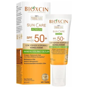 کرم ضد آفتاب بی رنگ بیوکسین SPF50+ مناسب پوست چرب و جوشدار 50 میل