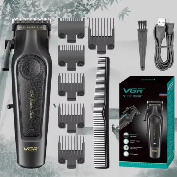 ماشین اصلاح موی سر و صورت شارژی وی جی ار مدل V-197 ماشین اصلاح موی سر و صورت شارژی وی جی ار مدل V-197