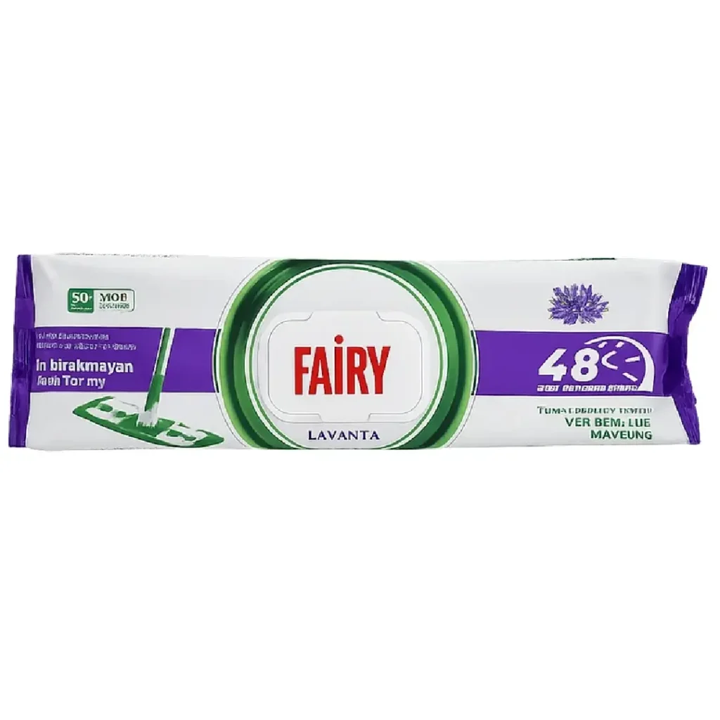 دستمال نظافت کف فیری Fairy مدل Lavanta Yağı رایحه اسطوخودوس بسته ۵۰ عددی