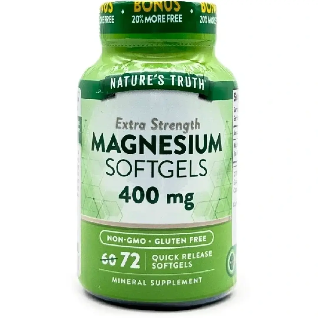 منیزیم اکساید نیچرز تروث 400 میلیگرم 72 عددی Nature’s Truth Extra Strength Magnesium Quick Release Softgels منیزیم اکساید نیچرز تروث 400 میلیگرم 72 عددی Nature’s Truth Extra Strength Magnesium Quick Release Softgels