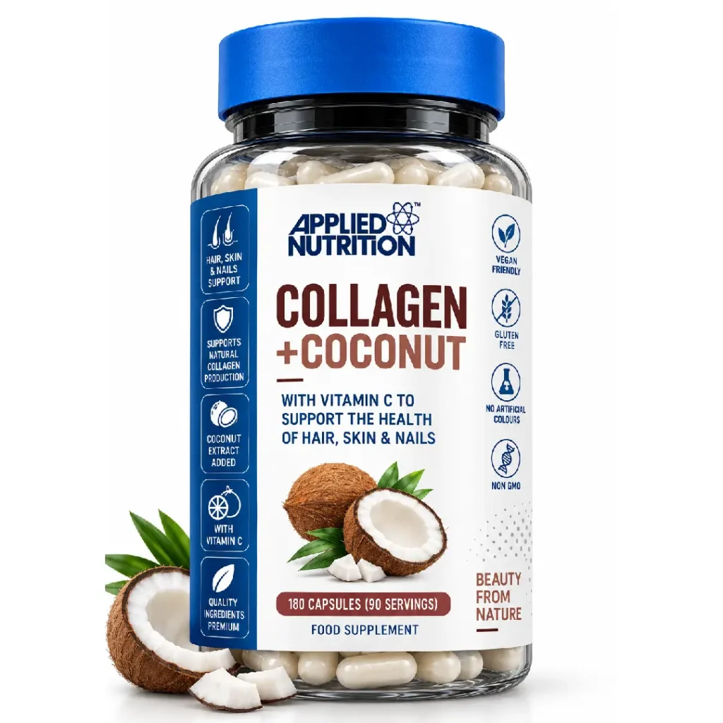 کلاژن و نارگیل Applied Nutrition Collagen + Coconut – ۱۸۰ کپسول