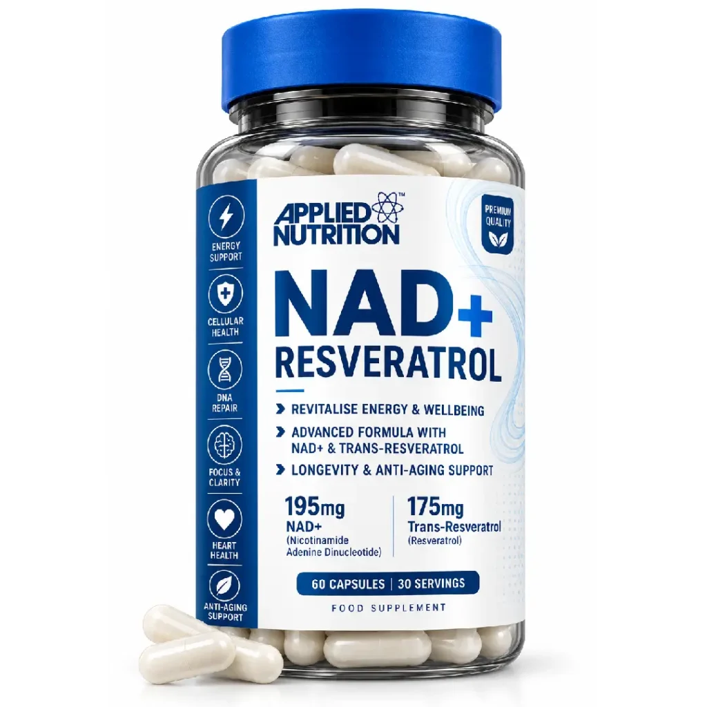 مکمل NAD+ و رسوراترول Applied Nutrition – ۶۰ کپسول