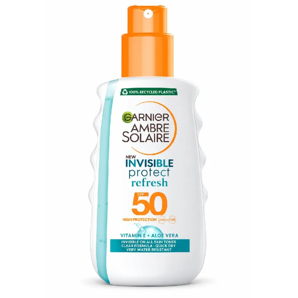 اسپری روغن ضد آفتاب امبر سولیر اینویزیبل پروتکت SPF 50 گارنیر