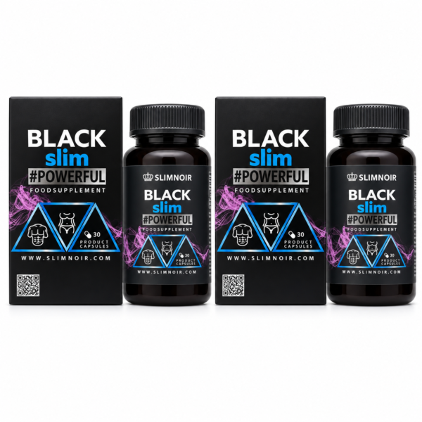 Symmetrical Black Slim Supplement Sets پک دو عددی قرص لاغری بلک اسلیم پاورفول Black Slim Powerful مجموع ۶۰ کپسول