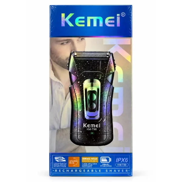 kemei-km-t98-waterproof-foil-shaver (2) شیور کیمی مدل KM-T98 ضد آب و صفرزن