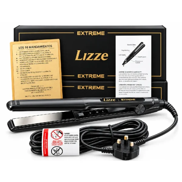 lizze-extreme-titanium-hair-straightener اتو مو حرفهای لیز مدل Extreme با صفحات تیتانیومی و دمای ۲۵۰ درجه