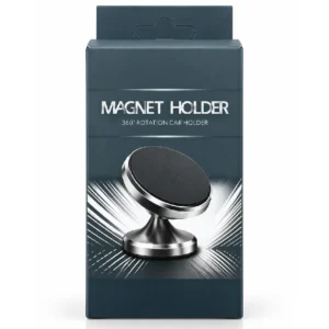 long-base-magnetic-car-phone-holder هولدر موبایل مغناطیسی خودرو پایه بلند مشکی با چرخش ۳۶۰ درجه
