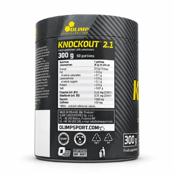 olimp-knockout-2-1-pre-workout-300g (1) مکمل پمپ قبل تمرین الیمپ مدل Knockout 2.1 وزن ۳۰۰ گرم