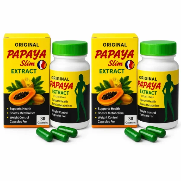 papaya-slim-extract-2-pack-60-capsules پک دو عددی کپسول پاپایا اسلیم اکسترکت مجموع ۶۰ عدد
