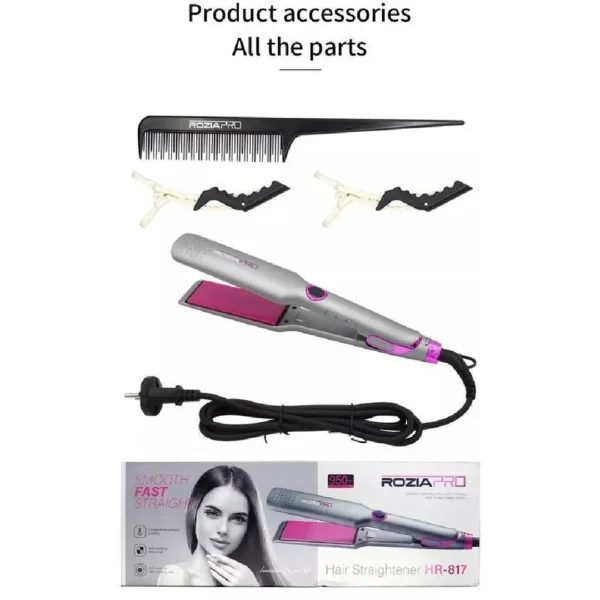 rozia-hr-817-ceramic-hair-straightener (3) اتو و حالت دهنده مو روزیا مدل HR817