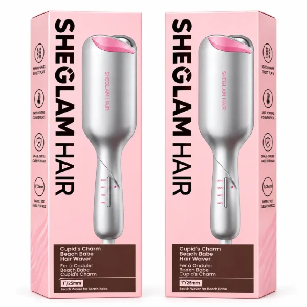 sheglam-cupids-charm-beach-babe-hair-waver-25mm ویوکننده مو شیگلم صورتی مدل Cupid’s Charm Beach Babe سایز ۲۵ میلیمتر