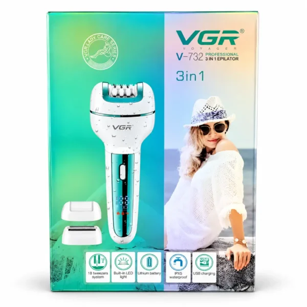 اپیلاتور وی جی آر مدل V-732 سه کاره اپیلاتور وی جی آر مدل V-732 سه کاره
