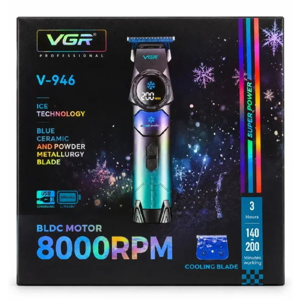 vgr-v-946-professional-hair-trimmer (3) ماشین اصلاح موی سر و صورت شارژی وی جی آر مدل V-946 با موتور ۸۰۰۰ دور