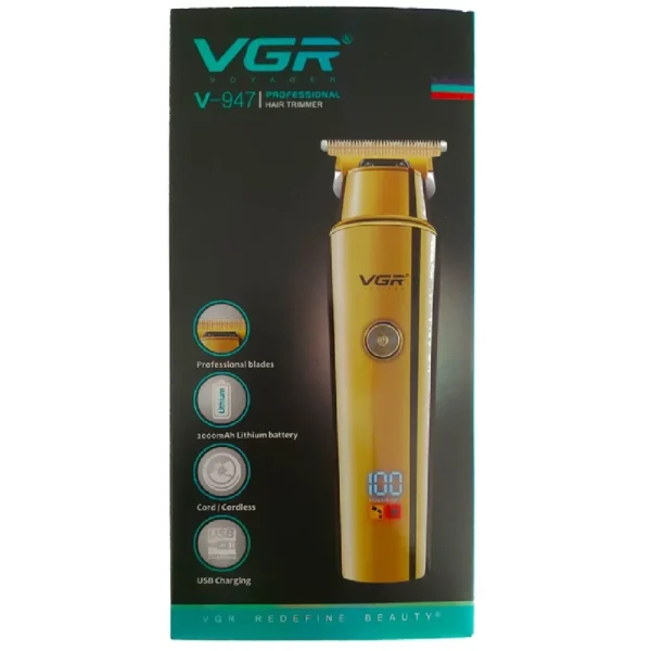 vgr-v-947-professional-hair-trimmer (2) ماشین خط زن سر و صورت شارژی وی جی آر مدل V-947 با نمایشگر دیجیتال