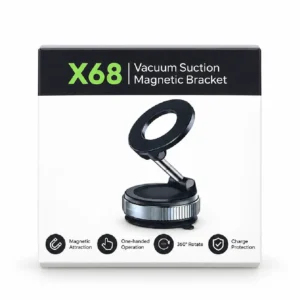 x68-vacuum-magnetic-phone-holder هولدر موبایل مغناطیسی وکیومی مدل X68 با چرخش ۳۶۰ درجه